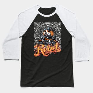 Biker Pup - Beagle Leather Jacket Motorcycle Rebel Baseball T-Shirt